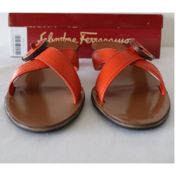 Ferragamo Leather Sandals With Gancini Buckle - Picture 7 of 12